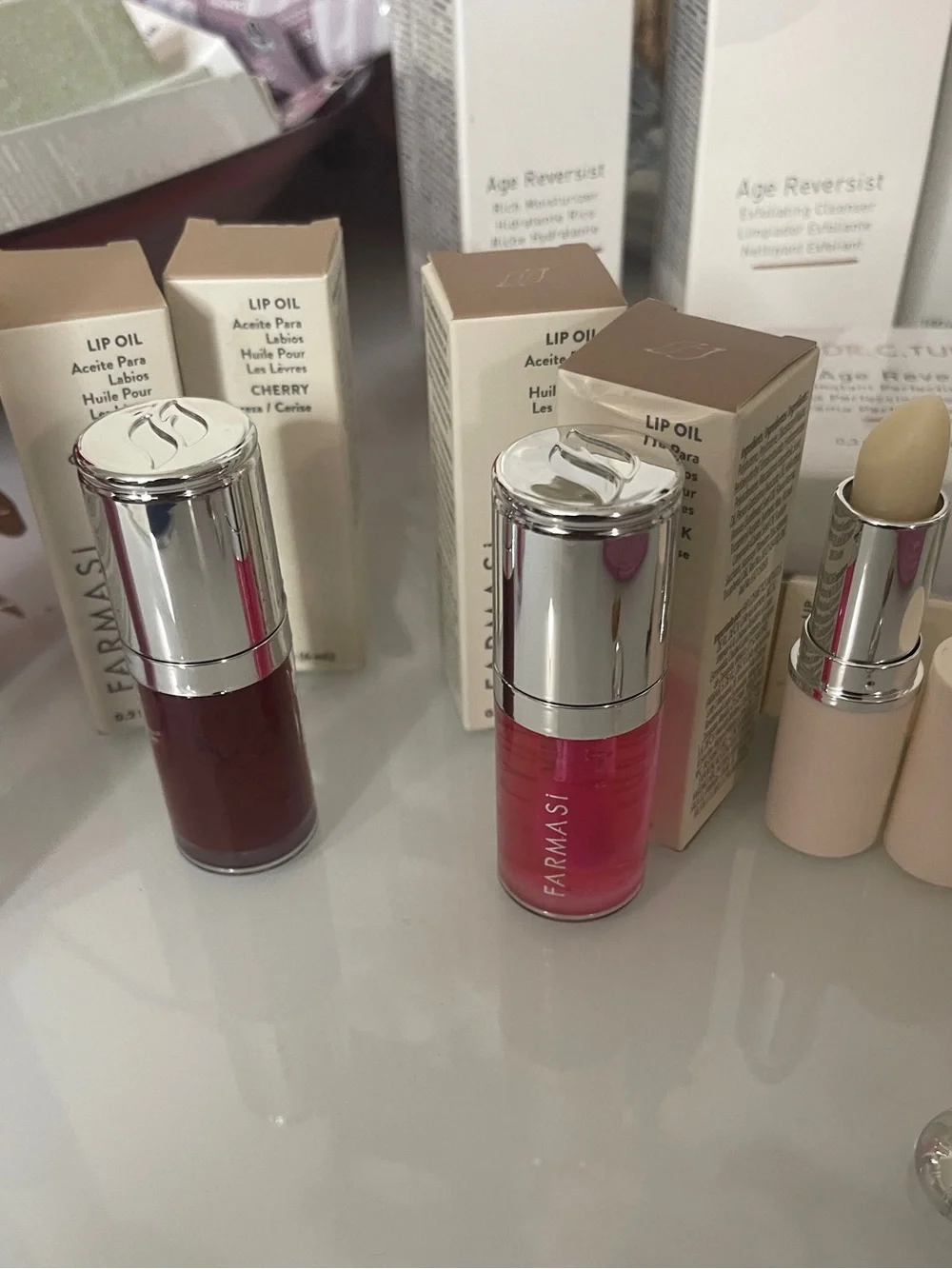 Farmasi Lip Oil — Pink & Deep Cherry Shades